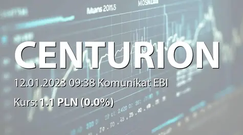 Centurion Finance ASI S.A.: Terminy przekazywania raportów okresowych w 2023 roku (2023-01-12)