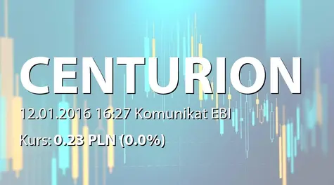 Centurion Finance ASI S.A.: Terminy przekazywania raportów w 2016 roku (2016-01-12)