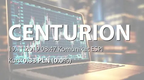 Centurion Finance ASI S.A.: Wniesienie wkładu poeniężnego do Satus Games sp. z o.o. (2019-11-19)