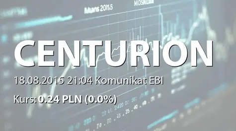 Centurion Finance ASI S.A.: Zawarcie umów pożyczek (2015-08-18)