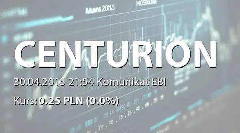 Centurion Finance ASI S.A.: Zmiana terminu publikacji SA-R 2014 (2015-04-30)