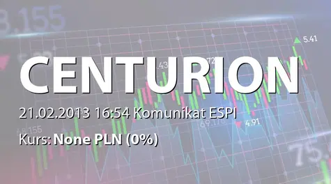 Centurion Finance ASI S.A.: Znaczne pakiety akcji &#8211; przekroczenie progu 5% ogólnej liczby głosów w Spółce (2013-02-21)