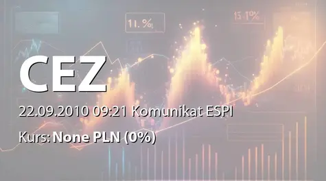 ČEZ, a.s.: Aneks do umowy inwestycyjnej dot. sprzedaży udziałów w spółce EnergoNuclear SA (2010-09-22)