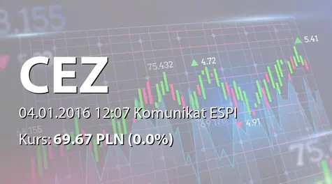 ČEZ, a.s.: Energy production NPP Dukovany 2015  (2016-01-04)