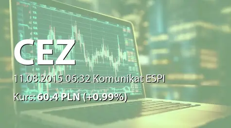 ČEZ, a.s.: Financial results in the first half of 2015 (2015-08-11)
