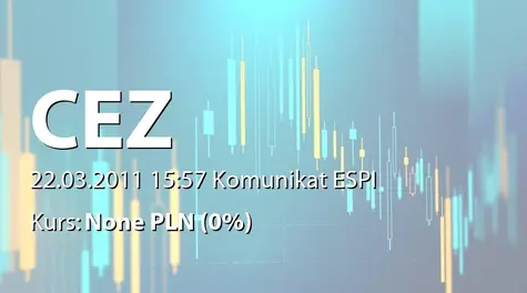 ČEZ, a.s.: Informacja nt.  porozumienia ze spółką Sokolovská uhelná (2011-03-22)