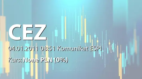 ČEZ, a.s.: Informacja ws. sprzedaży udziału w projekcie dokończenia budowy rumuńskiej elektrowni jądrowej Czernawoda (2011-01-04)