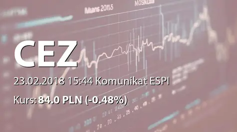 ČEZ, a.s.: Kontrakt z Company Inercom (2018-02-23)