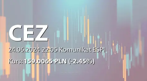 ČEZ, a.s.: Payment of dividend - 52 CZK (2024-06-24)