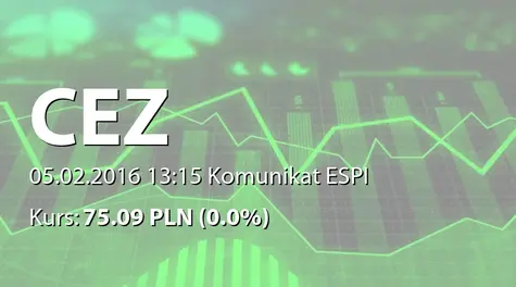 ČEZ, a.s.: Private placement floating rate note issue (2016-02-05)