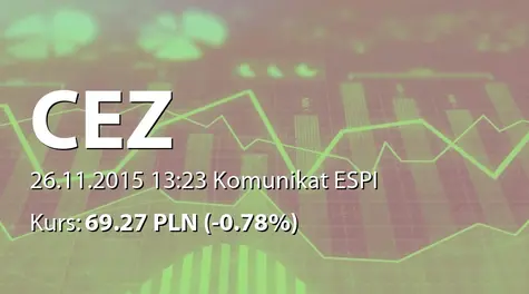 ČEZ, a.s.: The cancellation of the tendered bonds (2015-11-26)