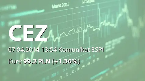 ČEZ, a.s.: The results of the offer to repurchase bonds (2014-04-07)