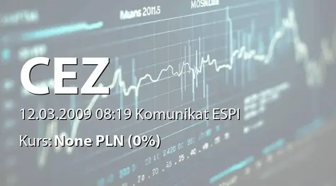 ČEZ, a.s.: Umowa zakupu udziałów w albańskiej spółce dystrybucji energii elektrycznej OSSH (2009-03-12)