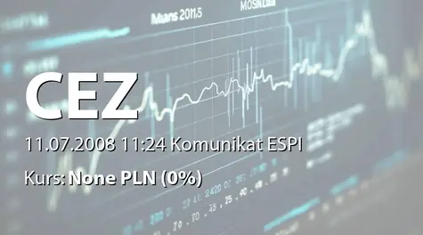 ČEZ, a.s.: Wniosek do Ministerstwa Ochrony Środowiska o wydanie opinii na temat wpływu ewentualnej rozbudowy Elektrowni Jądrowej w Temelinie na środowisko naturalne (2008-07-11)