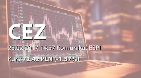 ČEZ, a.s.: Zmiany w składzie RN i Zarządu (2017-02-23)