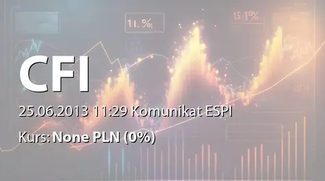 CFI Holding spółka akcyjna: WZA - podjęte uchwały: pokrycie straty, emisja akcji serii I, J i K (2013-06-25)