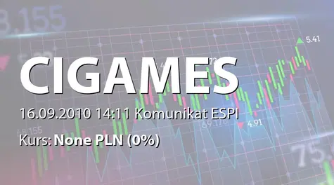 CI Games Spółka Europejska: Emisja obligacji - 5 mln zł (2010-09-16)