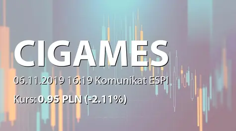 CI Games Spółka Europejska: Korekta raportu ESPI 41/2019 (2019-11-06)