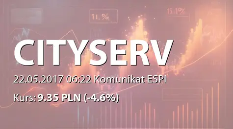 City Service SE: ZWZ - podjęte uchwały: wypłata dywidendy - 0,62 EUR (2017-05-22)