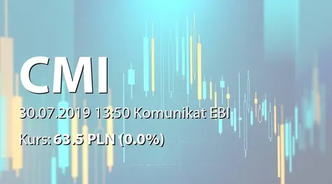 CM International S.A.: KRS - rejestracja zmian w statucie (2019-07-30)