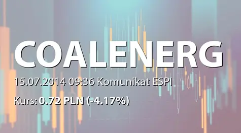 Coal Energy S.A.: June FY2014 production update (2014-07-15)