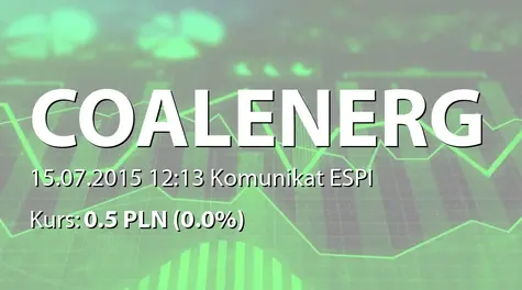 Coal Energy S.A.: Monthly report for June 2015 (2015-07-15)
