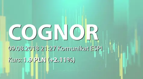 Cognor Holding S.A.: Korekta raportu ESPI 24/2018 (2018-08-09)