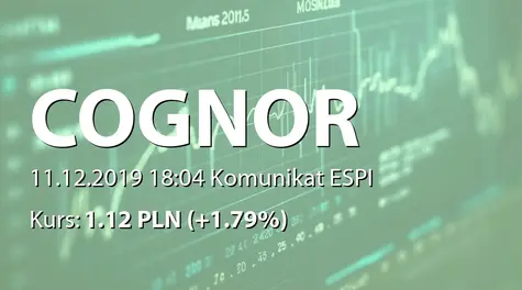 Cognor Holding S.A.: Podwyższenie kapitału w wyniku wydania akcji emisji nr 9 (2019-12-11)
