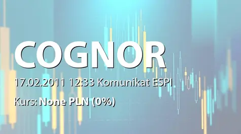 Cognor Holding S.A.: Rezygnacja prezesa zarządu oraz delegowanie członka RN do czasowego pełnienia funkcji prezesa zarządu (2011-02-17)