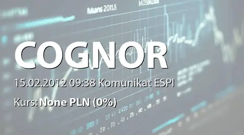 Cognor Holding S.A.: Rrezentacja inwestorska nt. prognnozy na rok 2011 (2012-02-15)