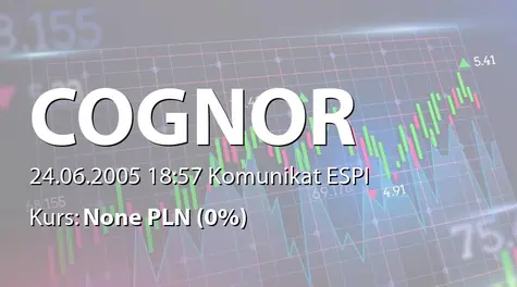 Cognor Holding S.A.: Sprzedaż w celu umorzenia akcji Przedsiębiorstawa Budowlanego Kokoszki SA (2005-06-24)