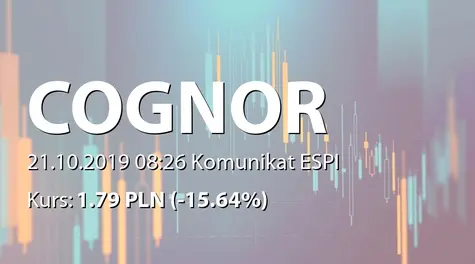 Cognor Holding S.A.: Wypłata dywidendy - 0,28 PLN (2019-10-21)