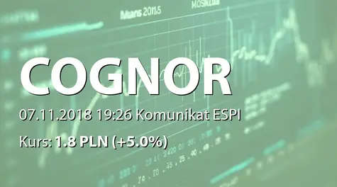 Cognor Holding S.A.: Zakup akcji przez członka zarządu (2018-11-07)