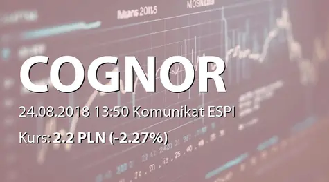 Cognor Holding S.A.: Zakup akcji przez członka zarządu (2018-08-24)