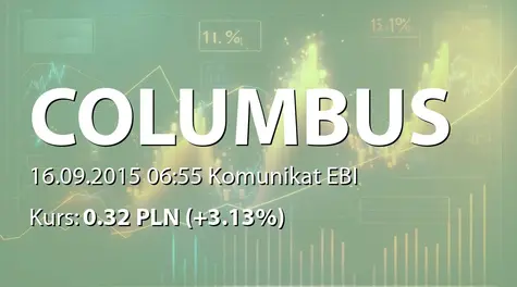 Columbus Energy S.A.: Aneks do orozumienia o podstawowych warunkach transakcji połączenia (2015-09-16)