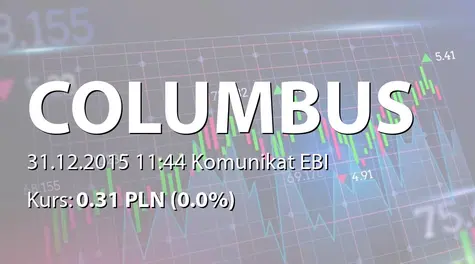 Columbus Energy S.A.: Korekta raportu EBI 72/2015 (2015-12-31)