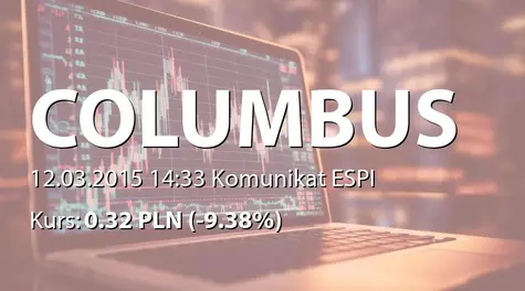 Columbus Energy S.A.: NWZ - projekty uchwał: zmiana siedzby, zmiany w statucie, zmiany w RN (2015-03-12)