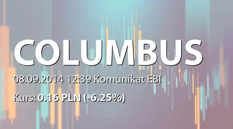 Columbus Energy S.A.: Podpisanie dwunastu umów przez spółkę zależną (2014-09-08)