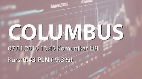 Columbus Energy S.A.: Podpisanie umów przez spółkę zależną - 327 tys. PLN (2015-01-07)