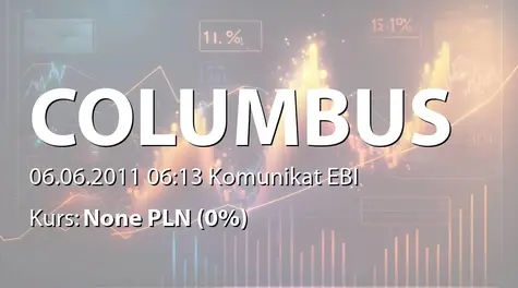 Columbus Energy S.A.: Raport miesięczny za miesiąc maj 2011 r. (2011-06-06)