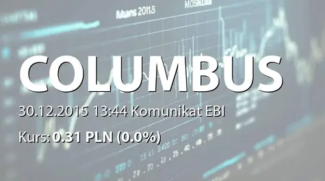 Columbus Energy S.A.: SprzedaĹź udziałĂłw Columbus Tax & Law sp. z o.o. (2015-12-30)