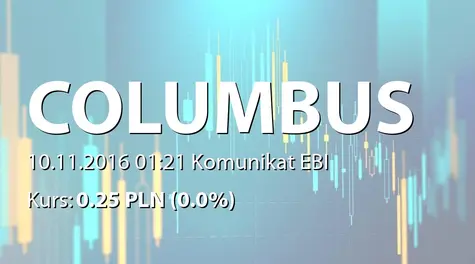 Columbus Energy S.A.: Ustalenie tekstu jednolitego statutu (2016-11-10)