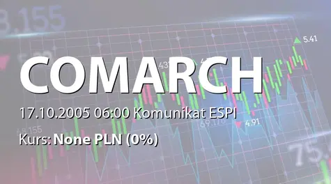 Comarch S.A.: Umowa na wdrożenie systemu w oparciu o ComArch AURUM Loyalty Care - 16,2 mln zł (2005-10-17)