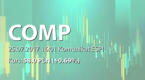 Comp S.A.: Umowy zastawów rejestrowych w związku z emisją obligacji (2017-07-25)