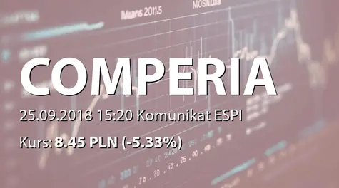 Comperia.pl S.A.: Aneksy do umów pożyczek spółki zależnej z akcjonariuszami (2018-09-25)