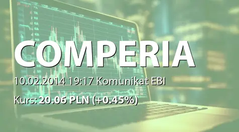 Comperia.pl S.A.: Cena emisyjna akcji serii F - 20 zł (2014-02-10)