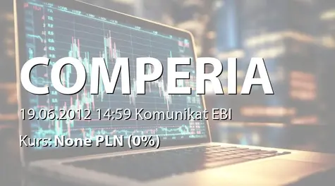 Comperia.pl S.A.: Dotacja w ramach programu operacyjnego innowacyjna dospodarka na realizację projektu (2012-06-19)