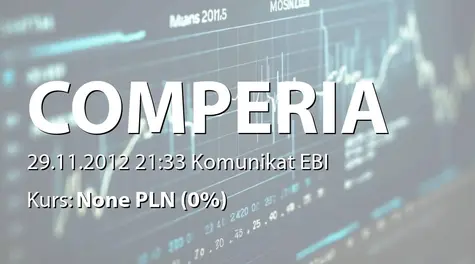 Comperia.pl S.A.: Podpisanie listu intencyjnego ws. zakupu udziałów w spółce z branży ubezpieczeniowej (2012-11-29)