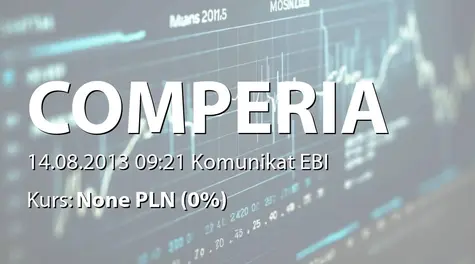 Comperia.pl S.A.: Raport miesięczny za lipiec 2013 r. (2013-08-14)