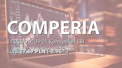 Comperia.pl S.A.: Raport miesięczny za luty 2014r. (2014-03-14)